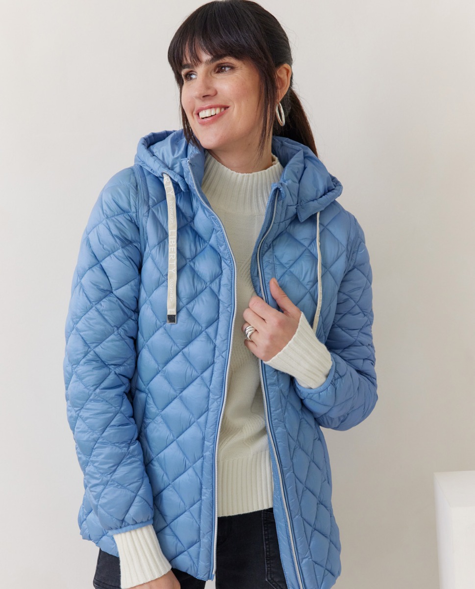 2-In-1 Steppjacke / Weste mit Kapuze in Blau