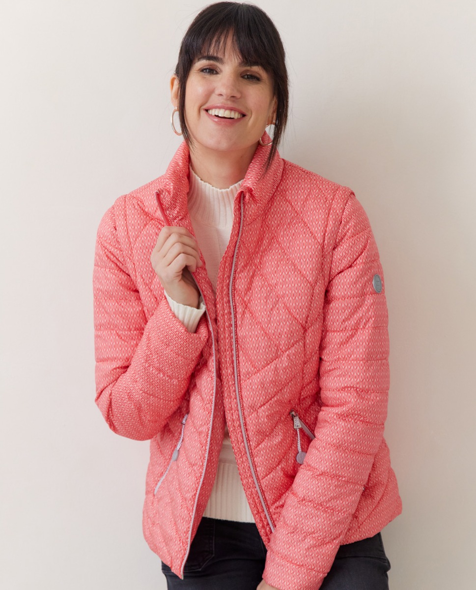 2-In-1 Steppjacke/ Weste in Coral