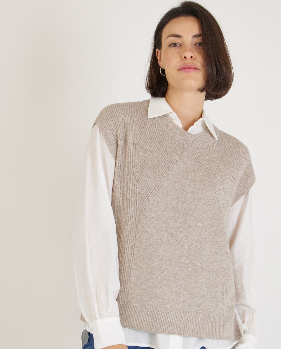 Weicher Pullunder in Beige