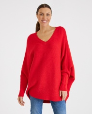 Pullover mit V-Ausschnitt in Rot
