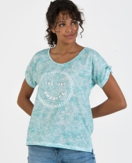 Ausbrenner-T-Shirt mit Folienprint