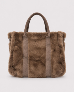 Flauschige Handtasche in Braun