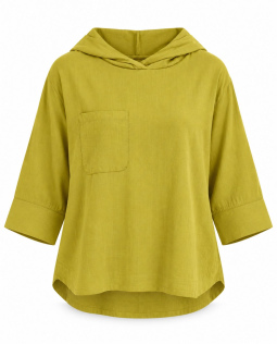 Lässige Kapuzen Bluse in Grün