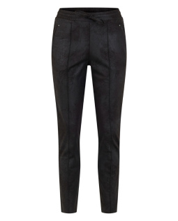 Joggpants in Veloursleder-Optik in Schwarz