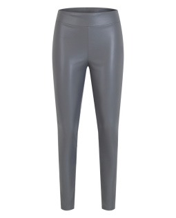 Skinny Hose in Lederoptik in Grau