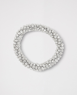 Elastisches Perlenarmband in Silber