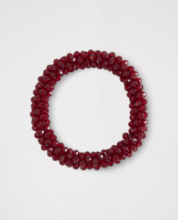 Elastisches Perlenarmband in Dunkelrot