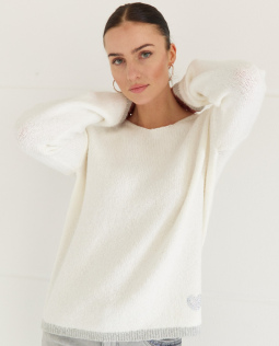 Pullover in Creme mit Strassherz