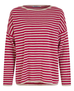 Streifenpulli in Pink mit Kaschmir