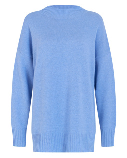 Blauer Pullover mit Merinowolle und Kaschmir
