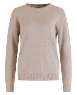 Pullover in Taupe mit feinen Pailletten