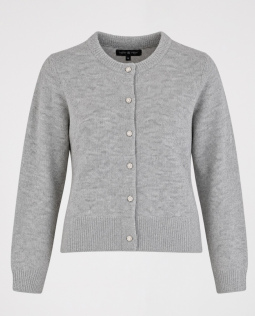 Cardigan in Grau mit Schmuckknöpfen