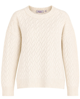 Strickpullover in Creme mit Struktur