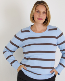 Gestreifter Pullover in Hellblau