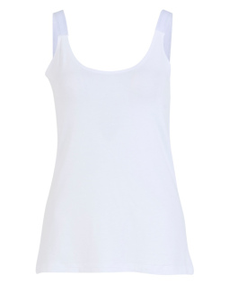 Basic-Top mit Glitzerträger in Weiß