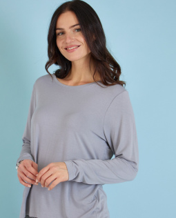 Basic-Langarmshirt in Hellgrau