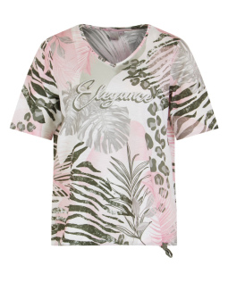T-Shirt in Khaki mit Safaridruck