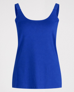 Basic-Top mit Glitzerträger in Blau