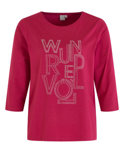 Shirt in Beere mit Strass Schriftzug