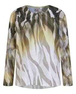Langarmshirt mit Druck in Grün