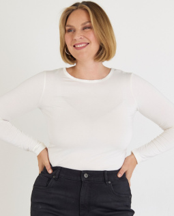 Basic-Shirt in Creme aus Modal