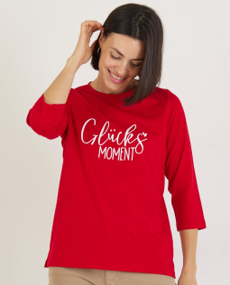 Baumwollshirt in Rot - Glücksmoment