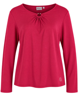Langarmshirt in Pink mit Schmuckring