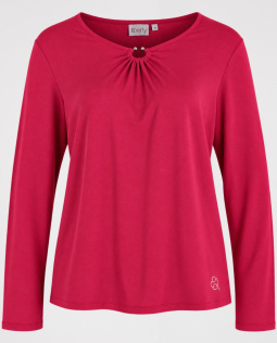 Langarmshirt in Pink mit Schmuckring