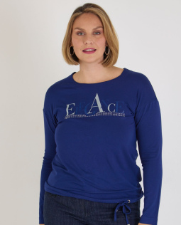 Langarmshirt in Blau - Elegance