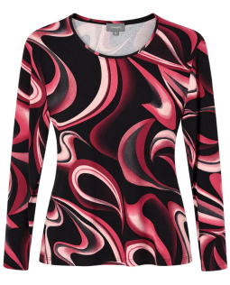 Langarmshirt in Rot mit Wellendruck