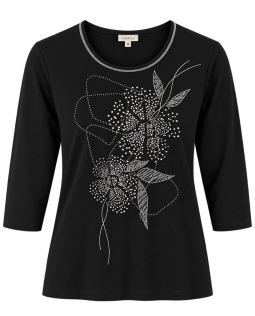 Jersey Shirt in Schwarz mit Frontprint