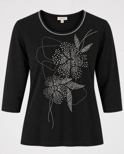 Jersey Shirt in Schwarz mit Frontprint