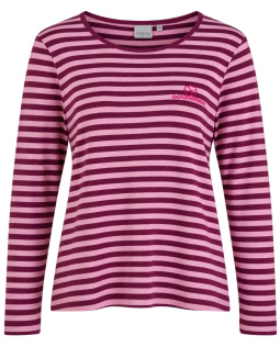Gestreiftes Baumwollshirt in Beere