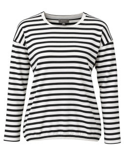 Gestreiftes Langarmshirt in Schwarz/Weiß