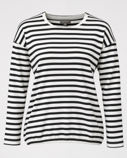 Gestreiftes Langarmshirt in Schwarz/Weiß