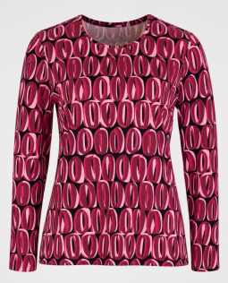 Langarmshirt mit Print in Beere