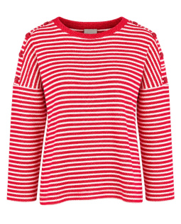 Gestreiftes Langarmshirt mit Knöpfen