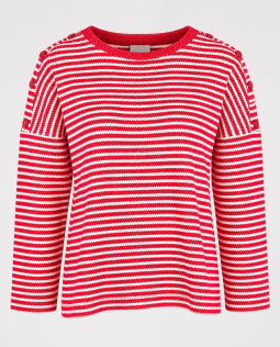 Gestreiftes Langarmshirt mit Knöpfen