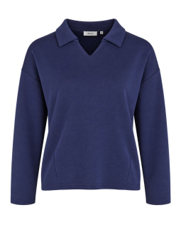 Kurzes Soft Shirt mit Kragen in Marine