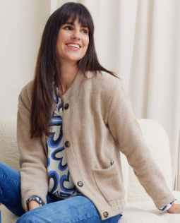 Bouclé Jacke in Beige