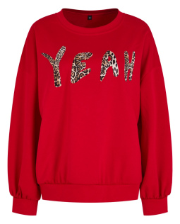 Sweatshirt in Rot mit Leo Schriftzug