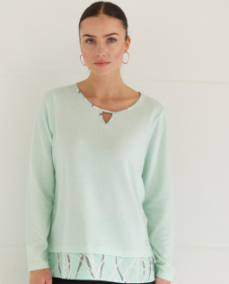 Kuschelsweat mit Blusensaum