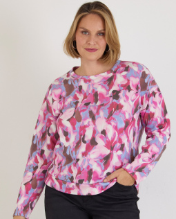 Sweatshirt in Rosa mit Blumendruck
