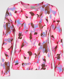 Sweatshirt in Rosa mit Blumendruck