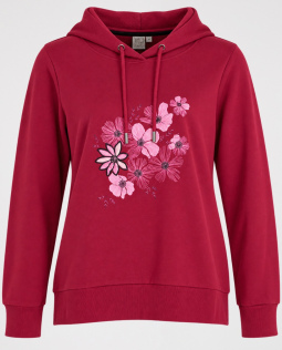 Sweatshirt in Pink mit Blumenstickerei