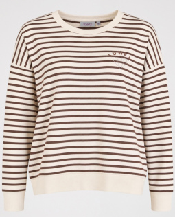 Gestreiftes Sweatshirt in Creme - Juwel