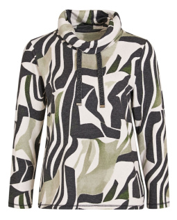 Rollkragen Kuschelsweat mit Print in Grün