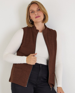 Bouclé Strickweste in Braun