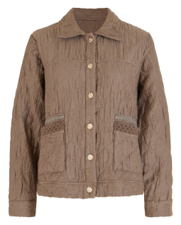 Kurze Steppjacke in Taupe
