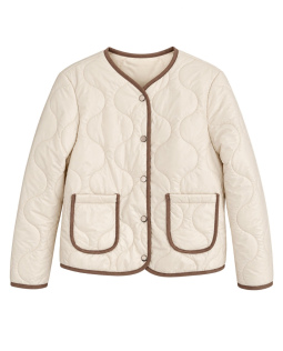 Kurze Steppjacke in Creme